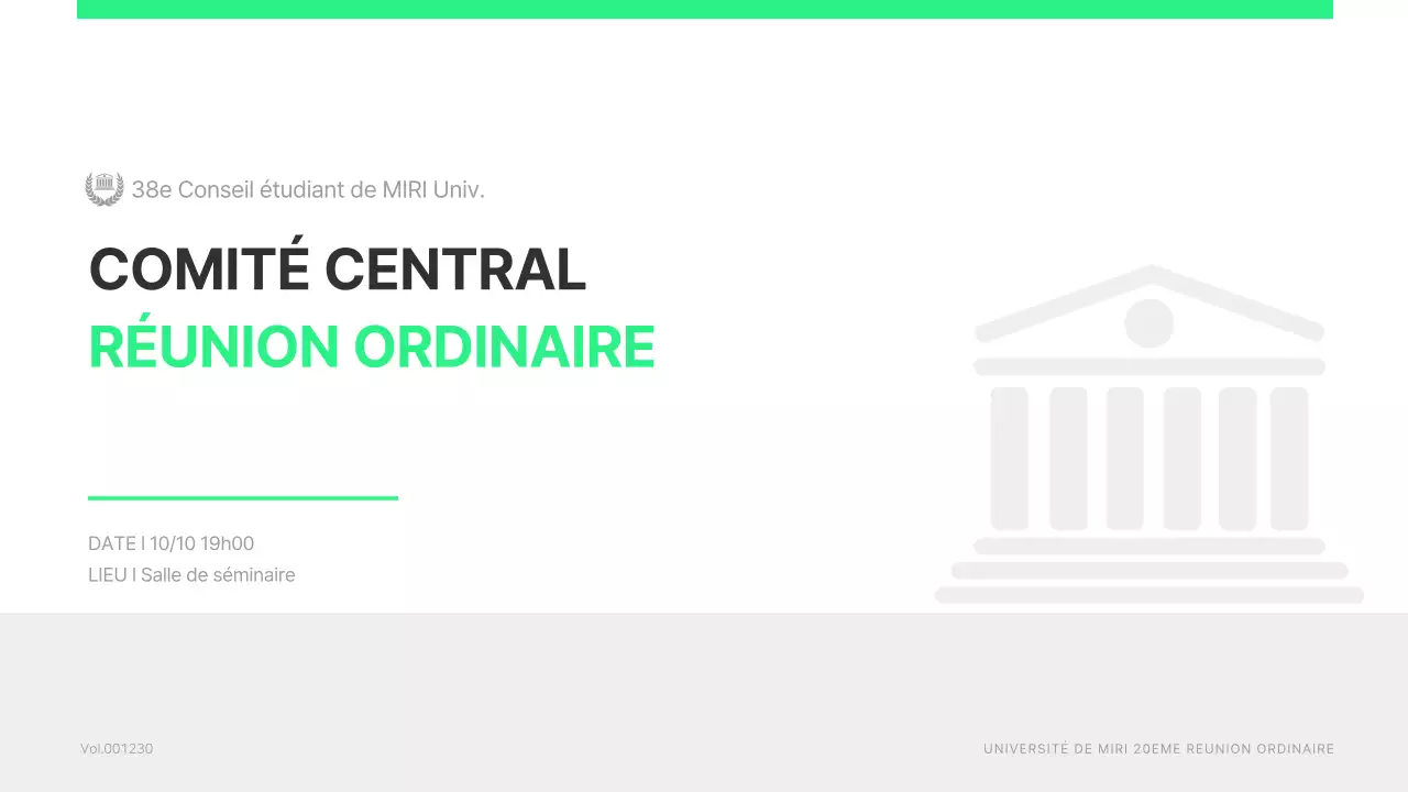 Une simple réunion du conseil des élèves en vert citron