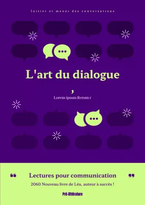Couverture technique de la conversation avec des accents violets et verts.