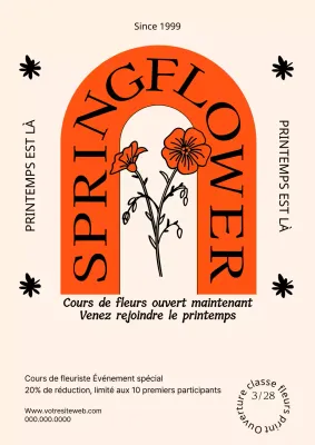 Un événement floral printanier classique en beige et orange