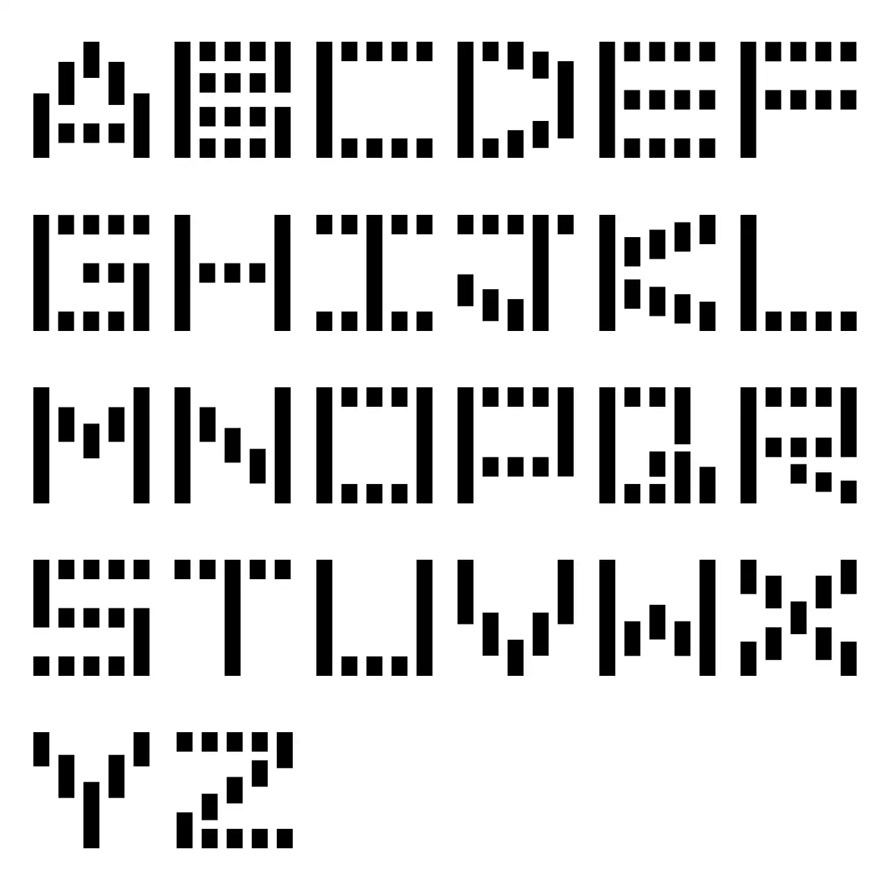 Symboles alphabétiques simples, en forme de points Kits de bienvenue et promotions en forme de logo