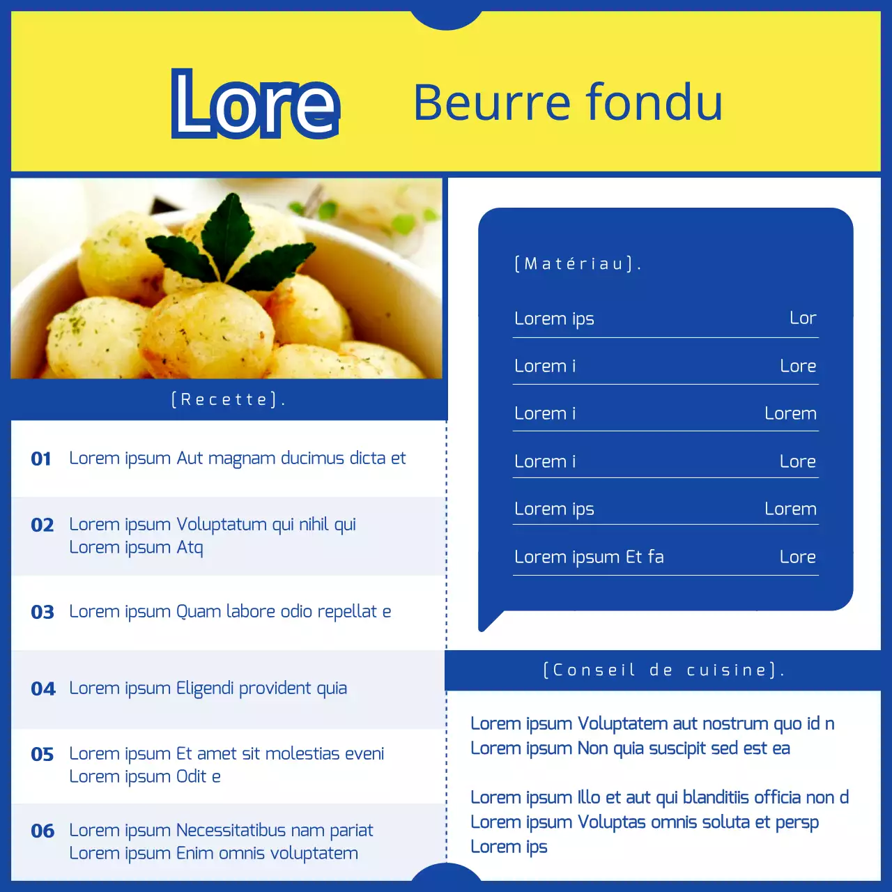 Curry jaune et bleu en 3 minutes, concept parodique de plat de pommes de terre, livre de recettes
