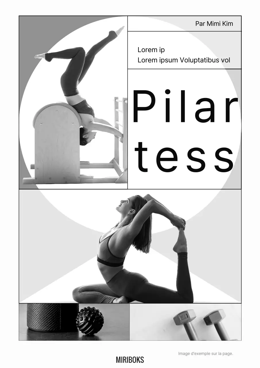 Couverture d'un livre moderne d'introduction à la méthode Pilates en noir et blanc