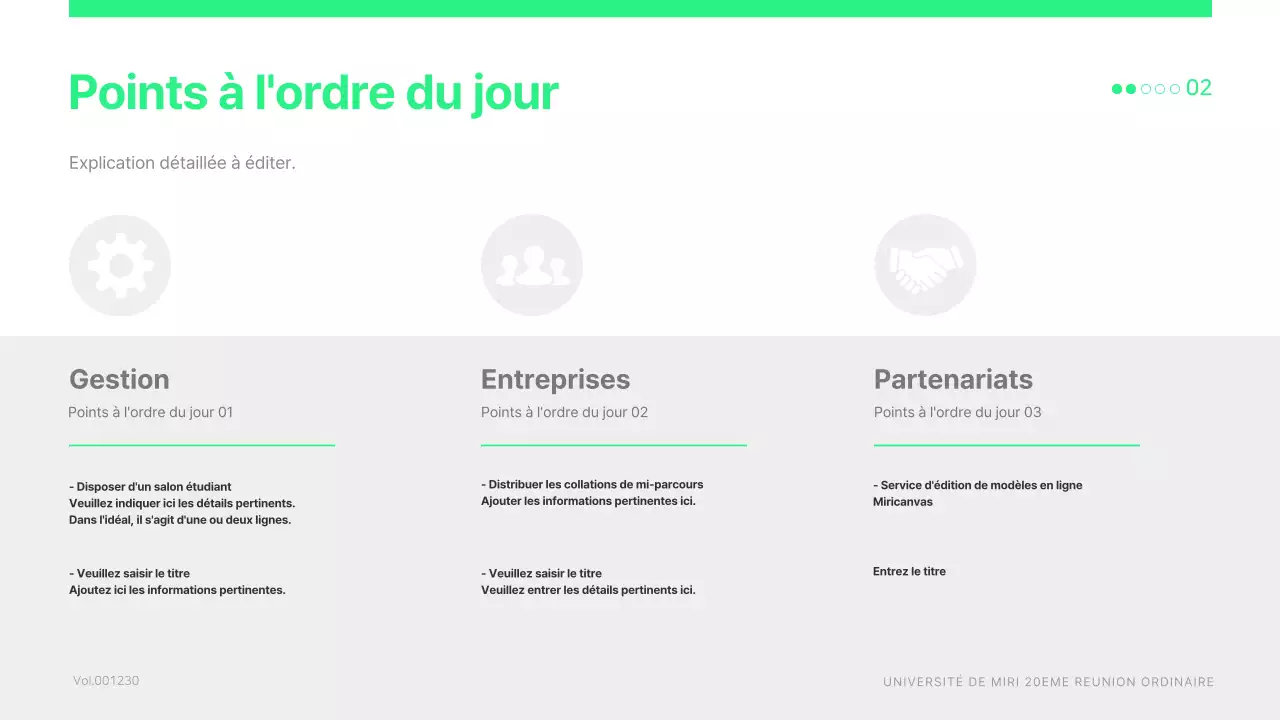 Une simple réunion du conseil des élèves en vert citron