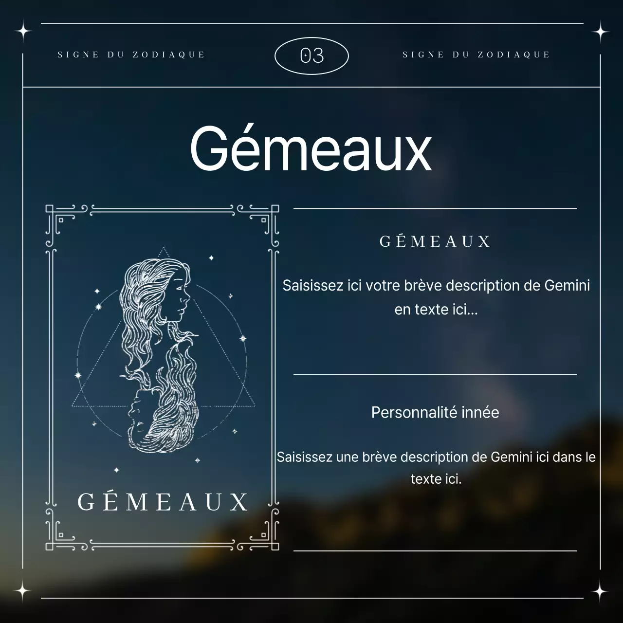 Une constellation simple avec des lignes et des formes marines