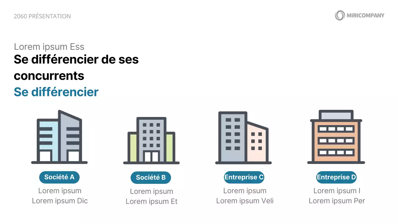Une proposition d'introduction d'entreprise moderne en blanc et bleu