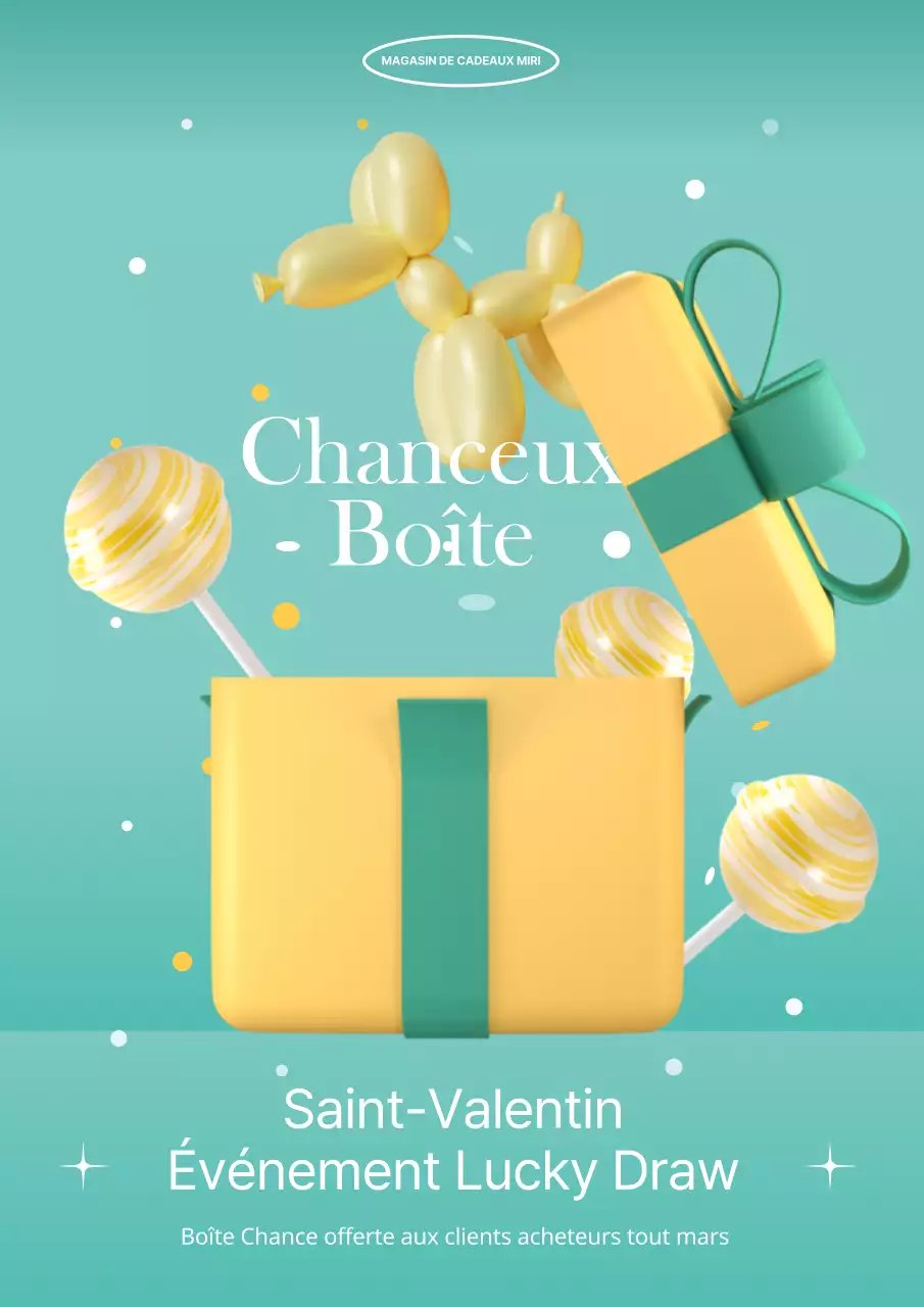 Turquoise Jaune Mignon Blanc Journée Boîte Cadeau Evénement