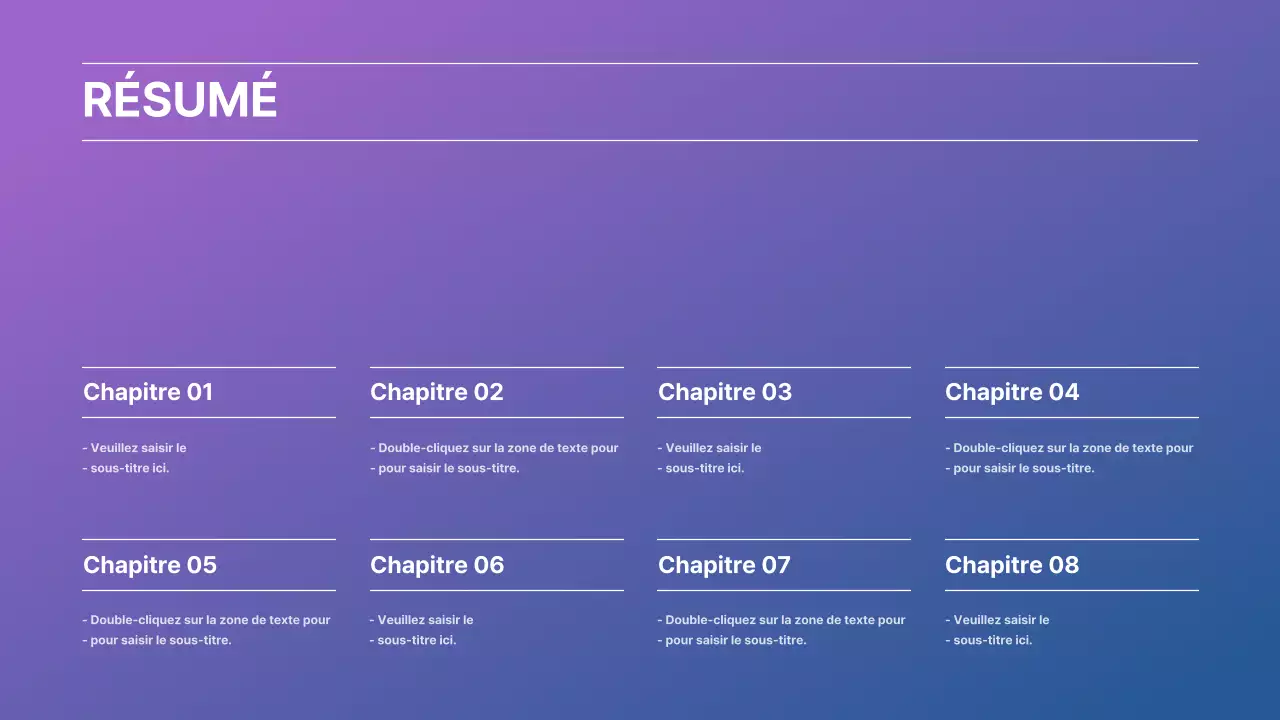 Présentation d'un plan d'affaires avec un concept de dégradé violet et bleu