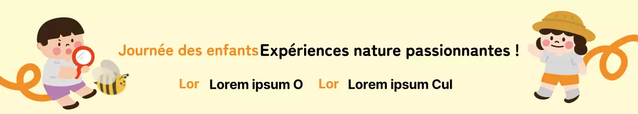 Activités de la Journée des enfants avec un enfant illustré sur fond jaune