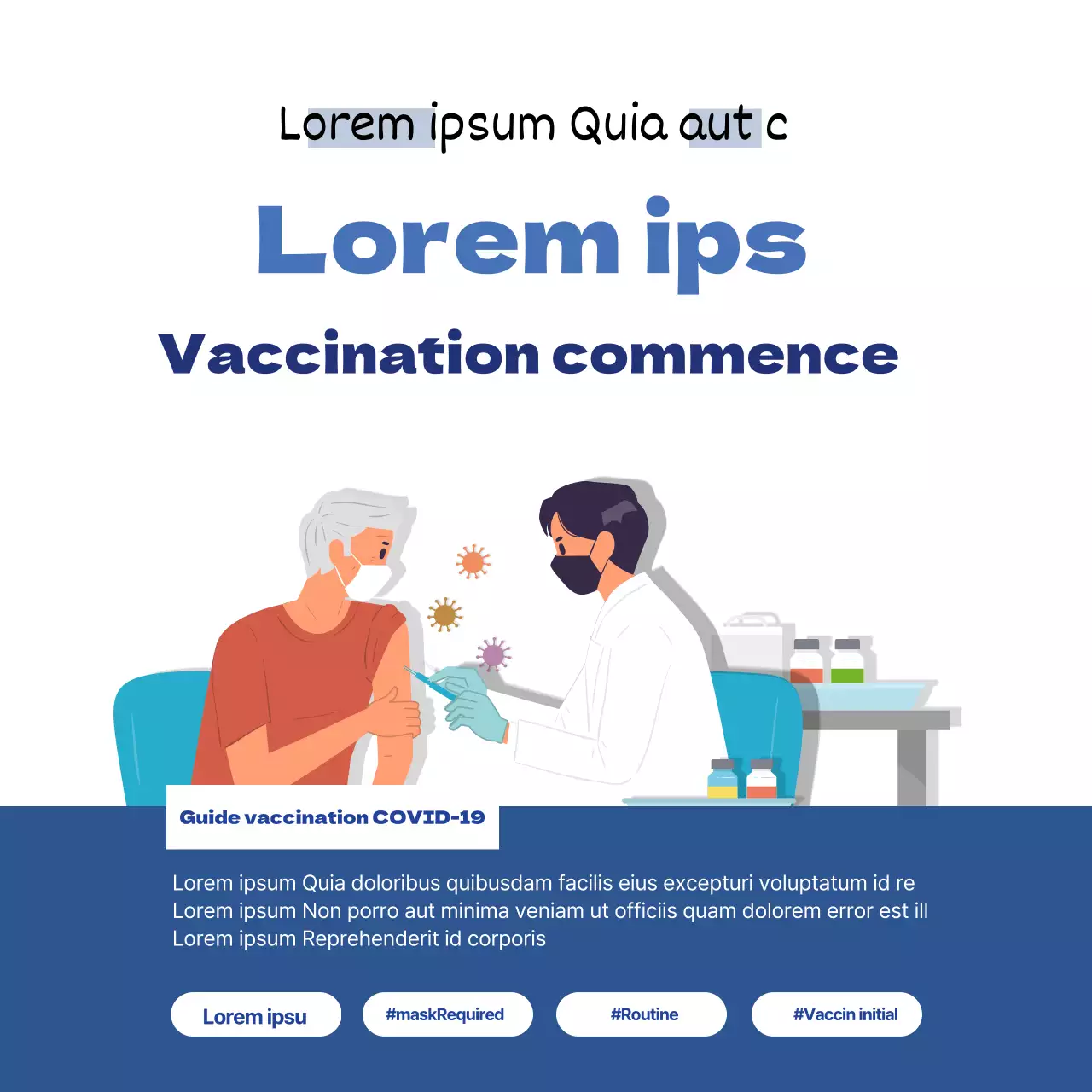 illustration bleue propre vaccin contre le coronavirus