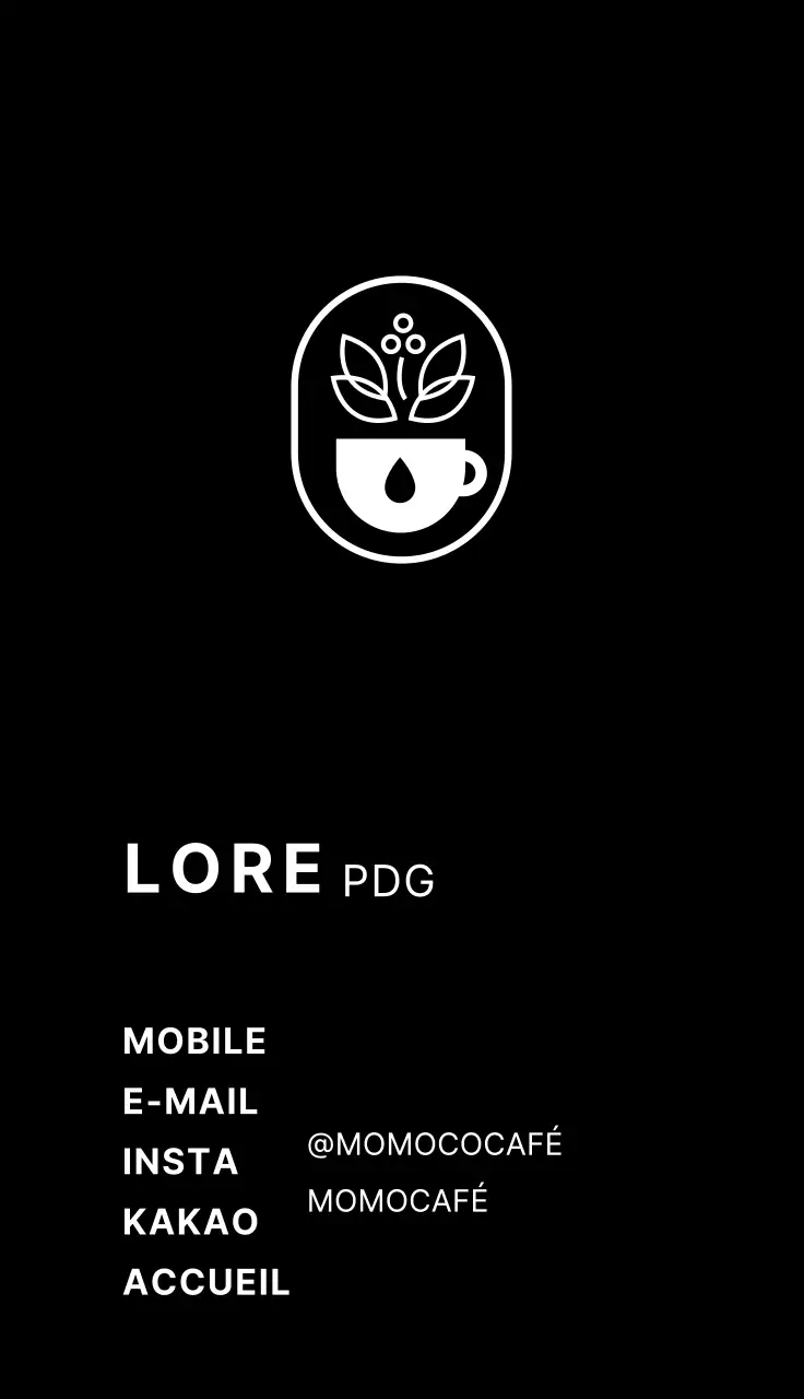 noir blanc icône de café simple logo de café carte de visite pour café