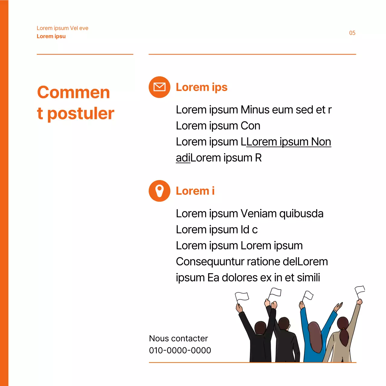 Emplois d'agents d'assistance électorale surlignés en orange