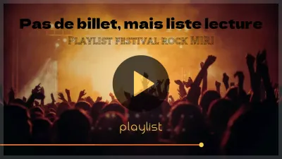 Une playlist pour un festival de rock avec des touches de jaune et de marron