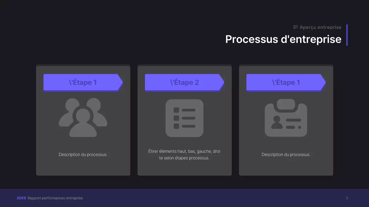 Kit de présentation d'entreprise violet, concept UI tridimensionnel