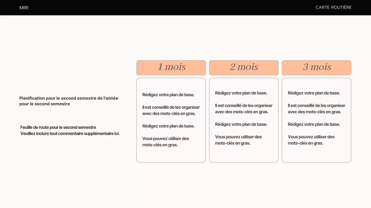 Un plan d'affaires simple en orange et beige