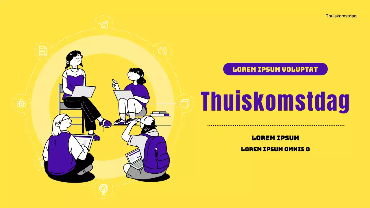 Gele en paarse middelbare school carrièrepad specials