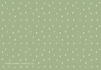 Un dessin simple avec des points verts et jaunes clairs.