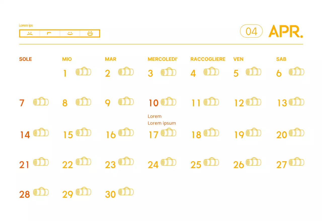 Calendari arancioni da regalare per promuovere il vostro studio di yoga