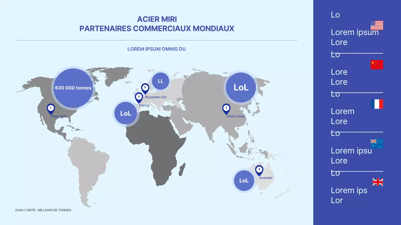Une carte du monde des affaires en tons bleus