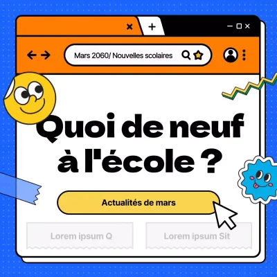 Guide des nouvelles de l'école du navigateur bleu et orange