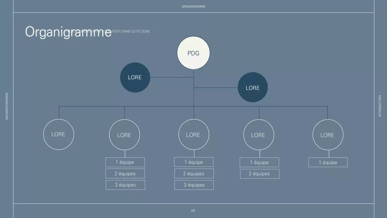 Mise en page simple en beige et marine pour un profil d'entreprise