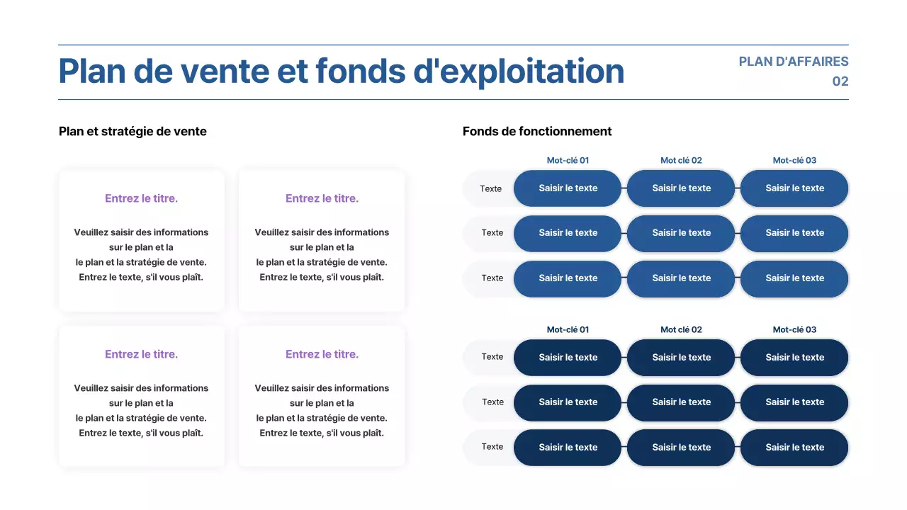 Présentation d'un plan d'affaires avec un concept de dégradé violet et bleu