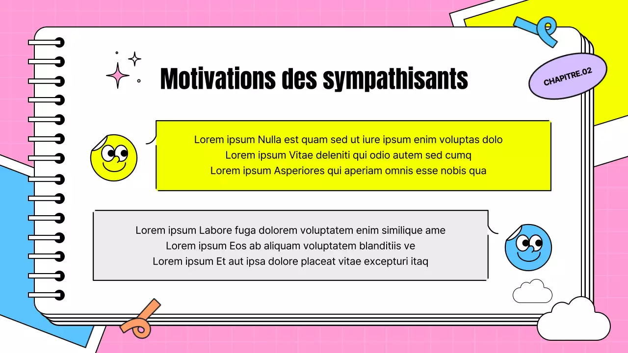 Présentation de témoignages de supporters sous la forme d'un billet kitsch en rose et bleu clair