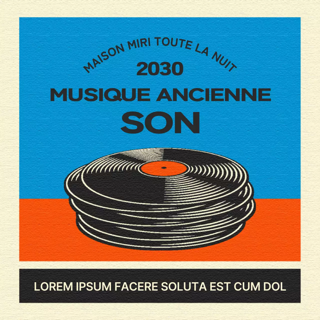 Faites la promotion de votre concert avec une touche rétro rouge et bleue