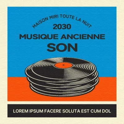 Faites la promotion de votre concert avec une touche rétro rouge et bleue