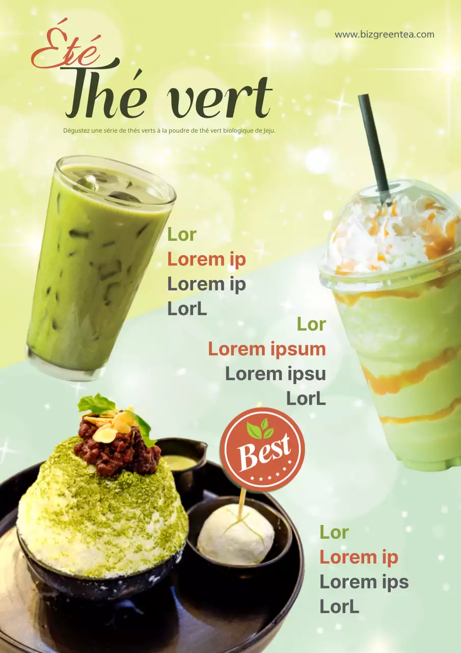 Promouvoir une nouvelle boisson à base de thé vert grâce à un concept glamour avec un effet de paillettes vertes