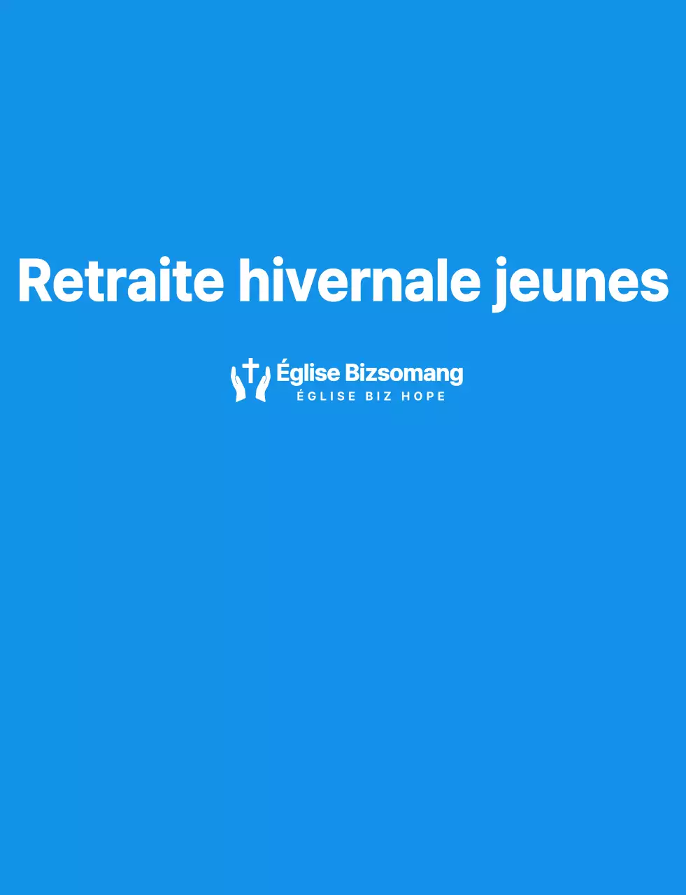 T-shirt de l'équipe de la retraite d'hiver de l'église en bleu et blanc.