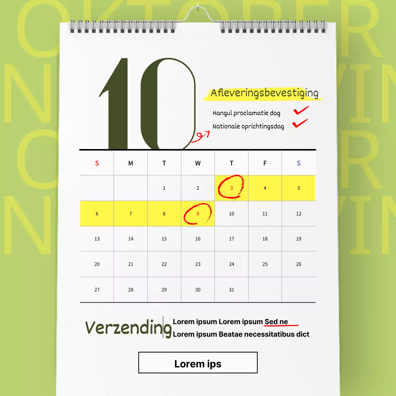 Kalender sluitingen