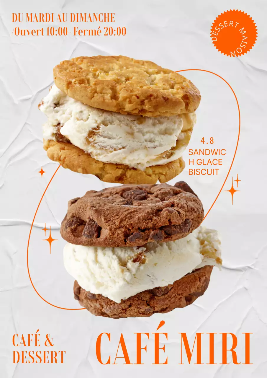 Affiche de café vintage en orange