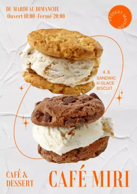 Affiche de café vintage en orange