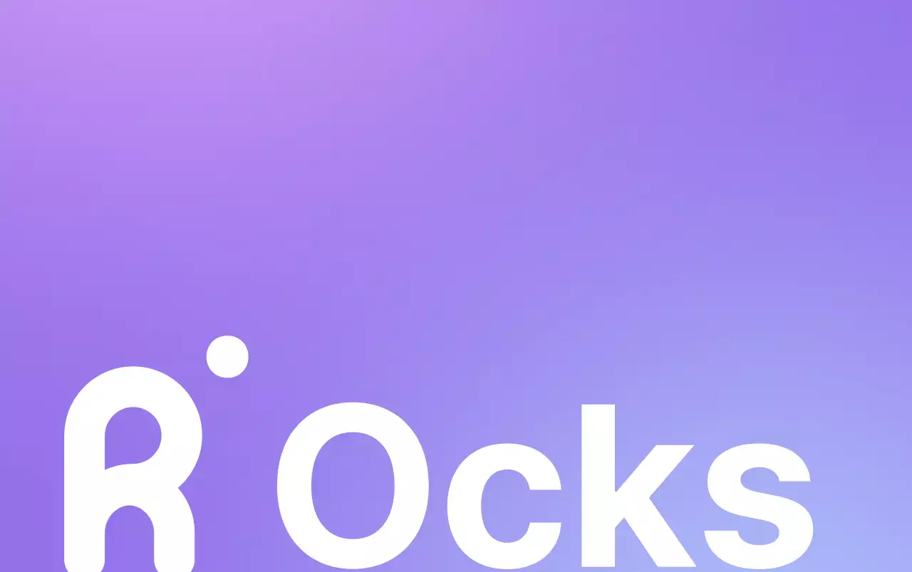 Conception d'un fond dégradé violet et noir avec un simple logo textuel de l'entreprise.