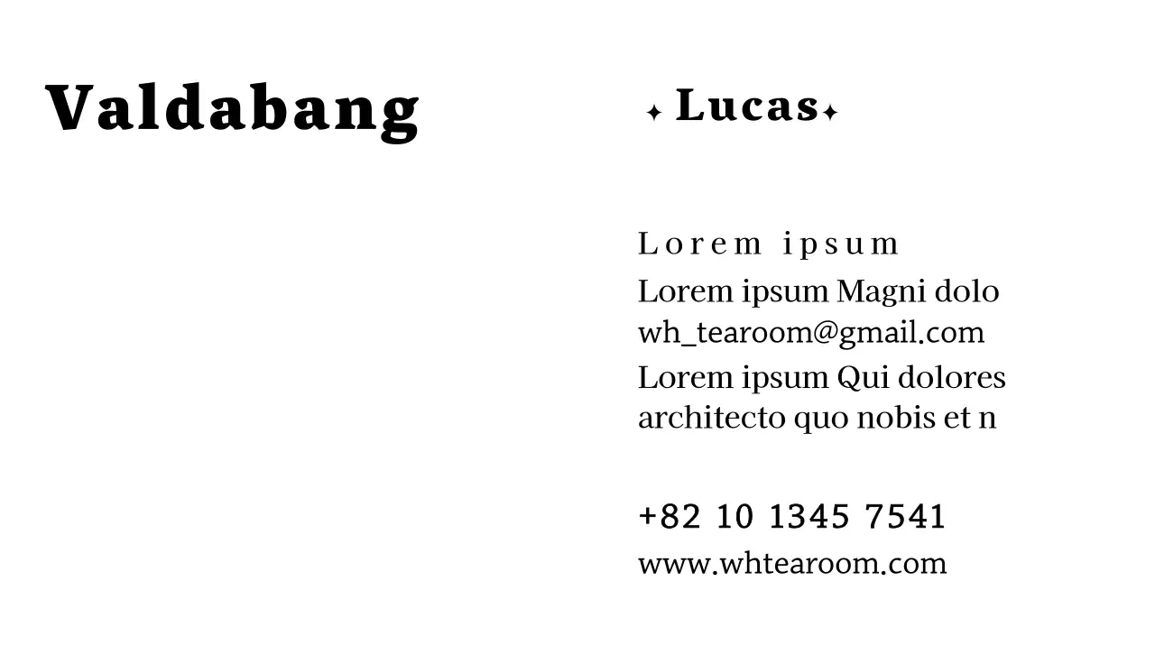 Carte de visite avec le logo d'un salon de thé coréen