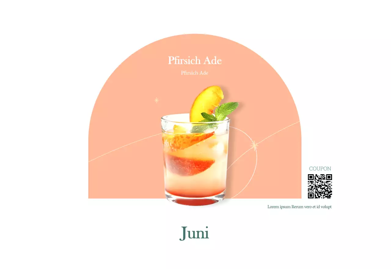 Cafe-Kalender mit Empfehlungen für das Getränk des Monats