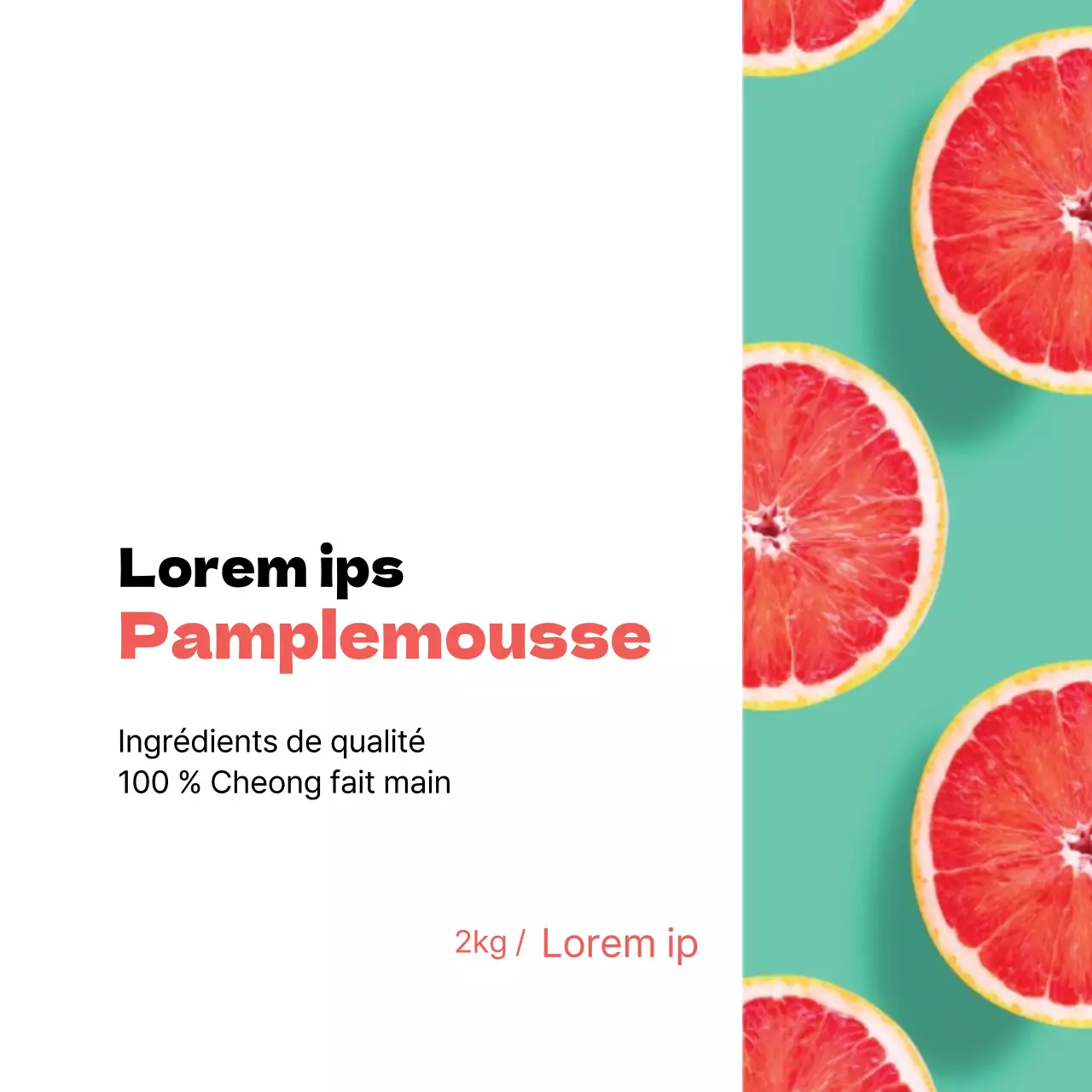 Étiquette de soda maison au pamplemousse