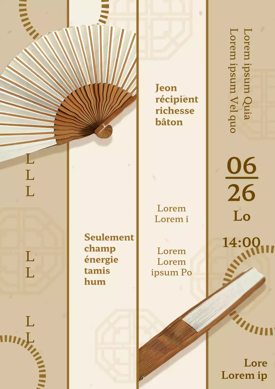 Instructions pour la réalisation d'un éventail traditionnel beige et marron