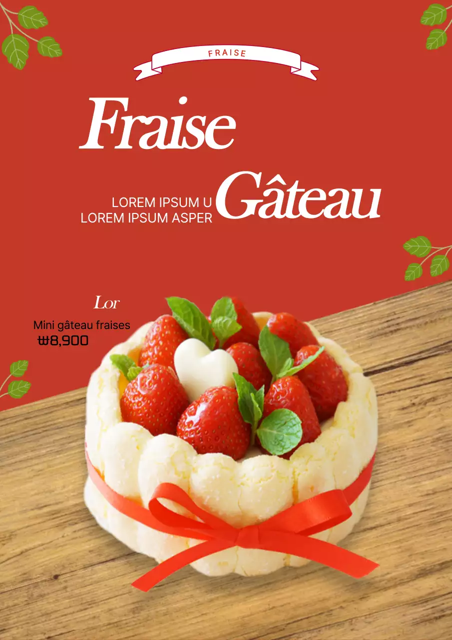 Promouvoir un nouvel article de menu pour le gâteau aux fraises rouges