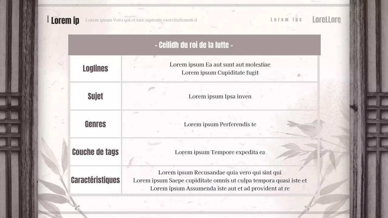 Marron et beige orientalisation concept sagas de lutte proposition de webtoon