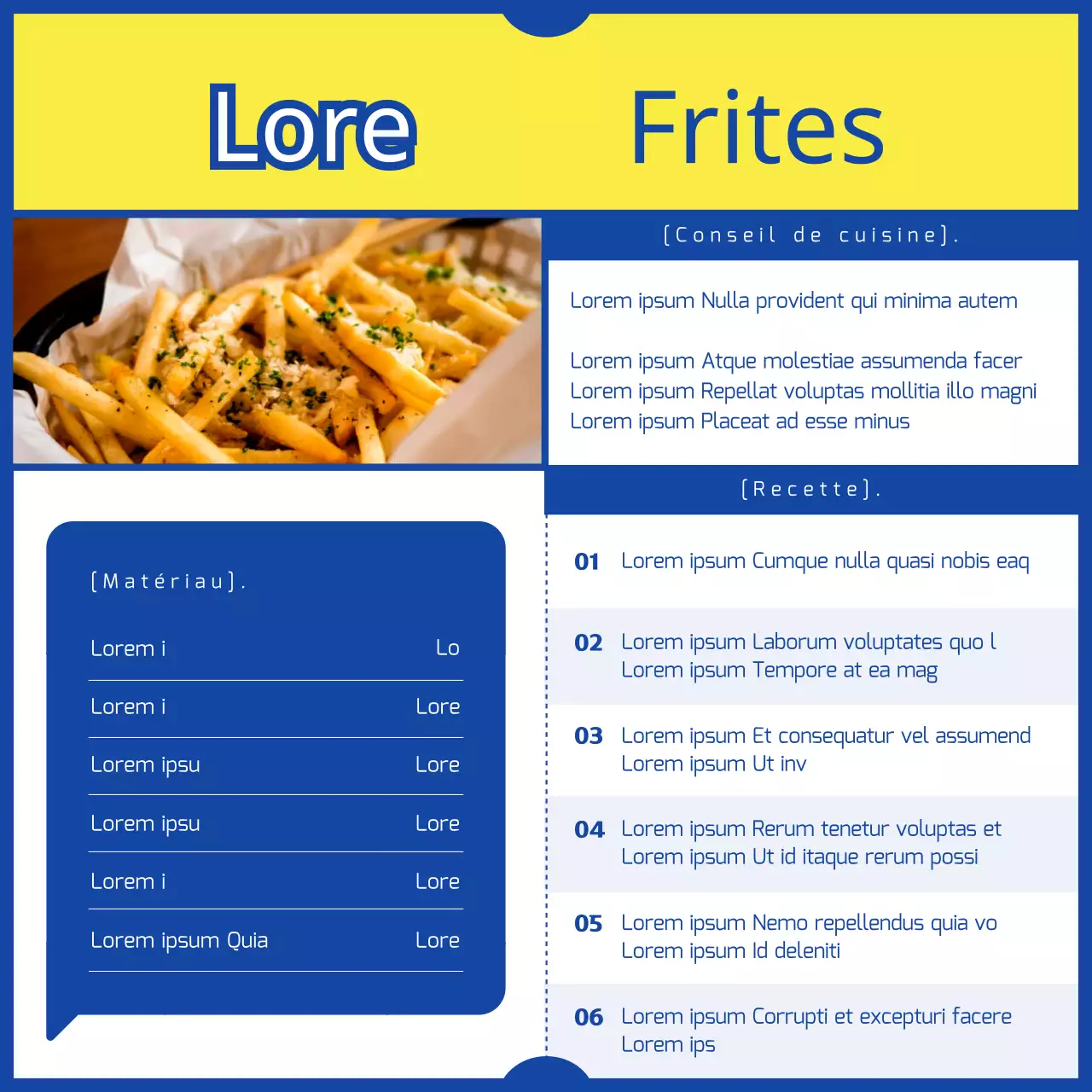 Curry jaune et bleu en 3 minutes, concept parodique de plat de pommes de terre, livre de recettes