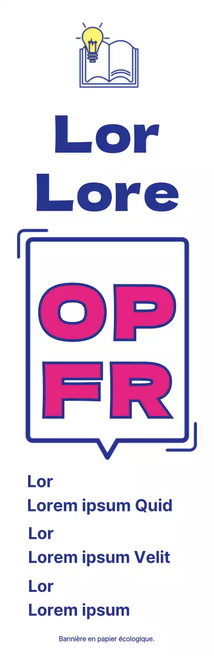 Annoncer l'ouverture d'une bibliothèque avec un concept simple de texte à bulles en bleu marine et violet