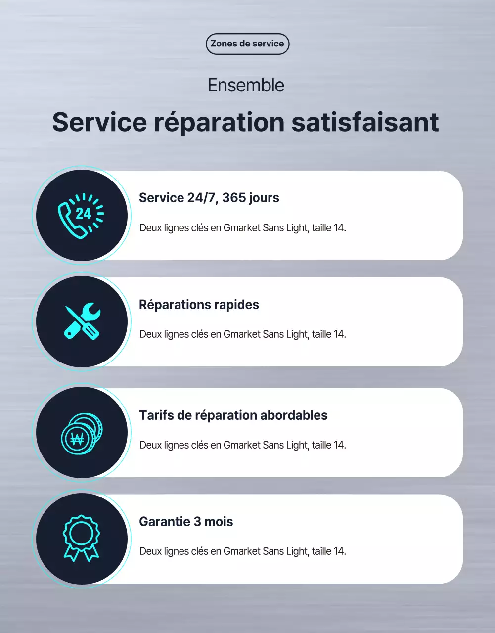Promouvoir les services de réparation d'ordinateurs en argent et en noir