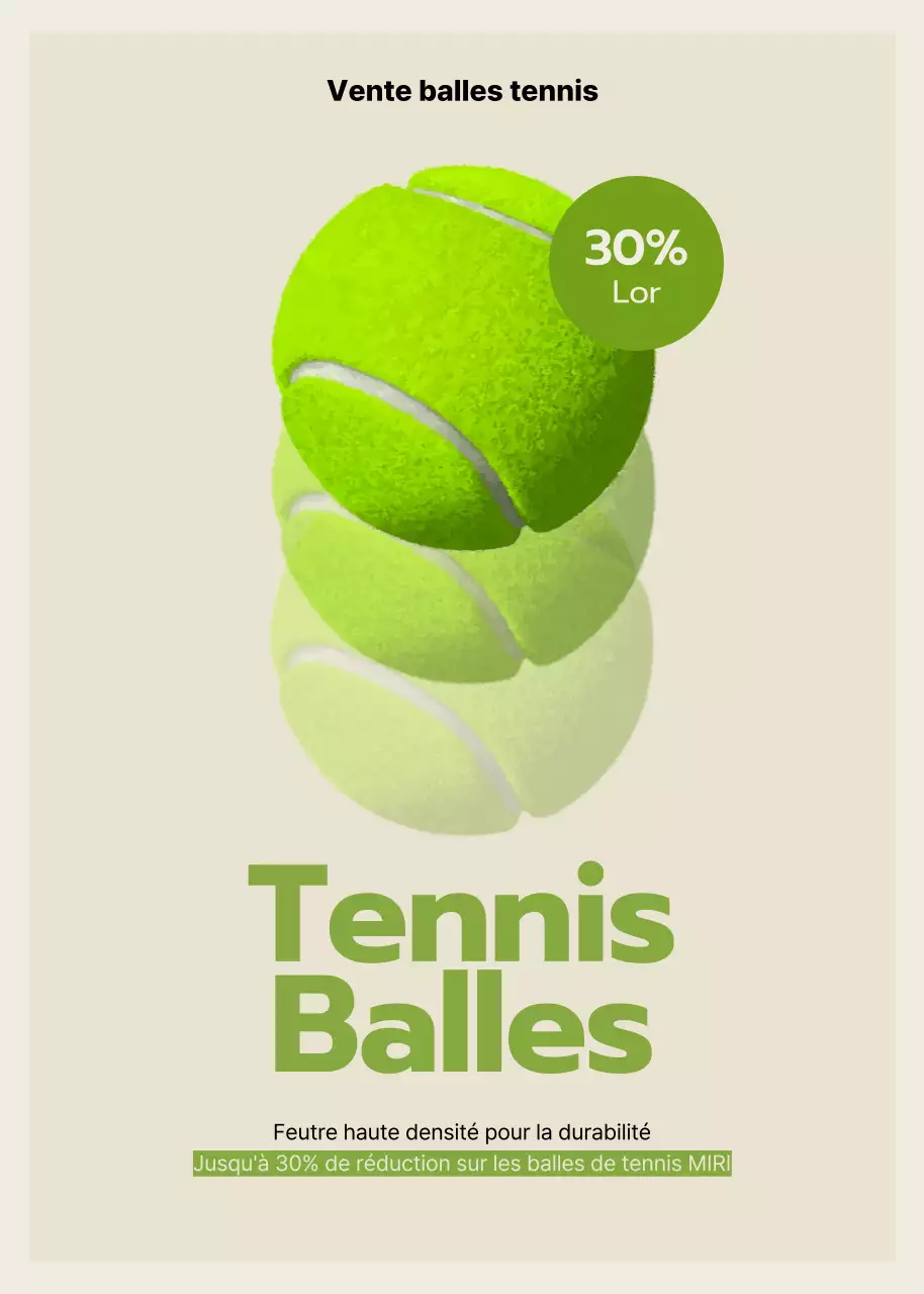 Remise sur les balles de tennis simples en beige et vert lime