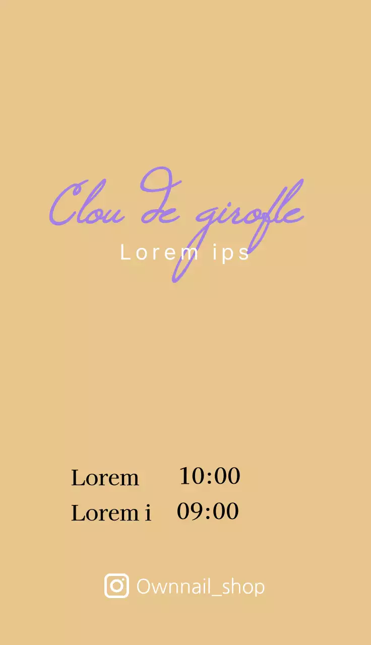 Promouvoir un salon de manucure avec une écriture manuscrite en violet et blanc