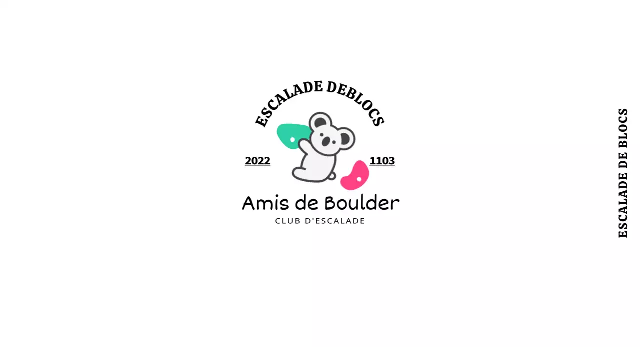 Un club d'escalade simple et mignon avec des couleurs vives et des koalas.