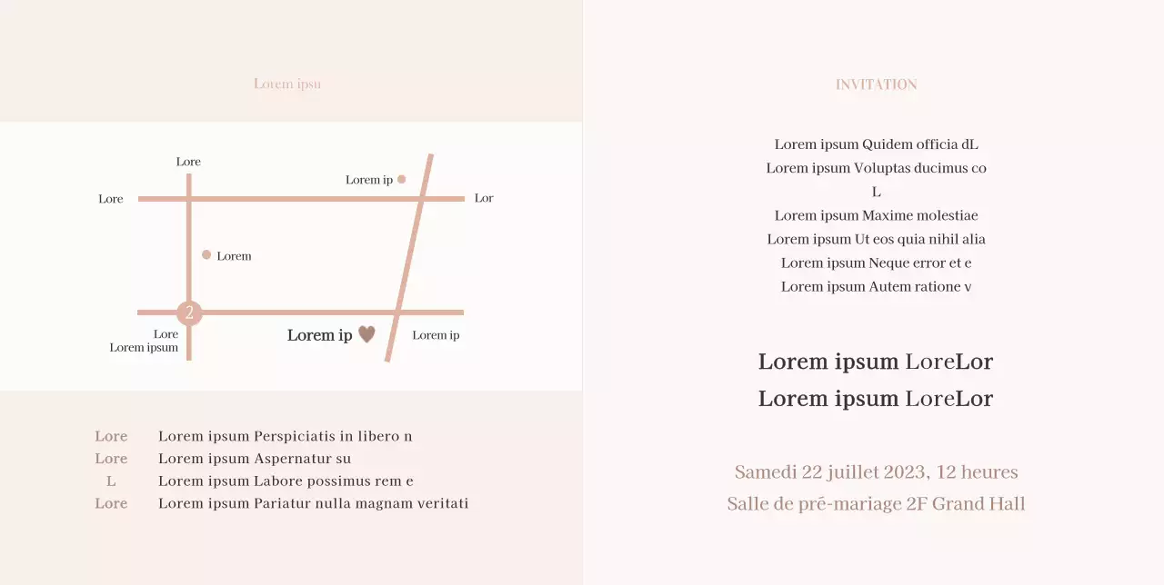 Invitation de mariage élégante et classe en rose clair