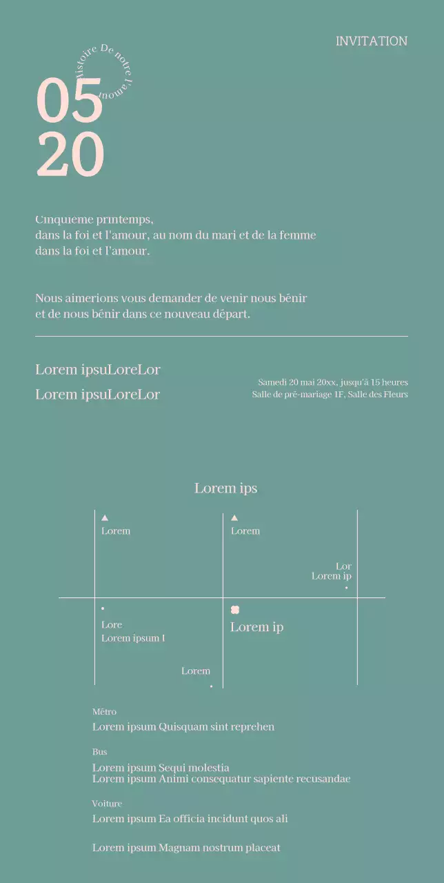 Des invitations de mariage simples dans des couleurs pastel