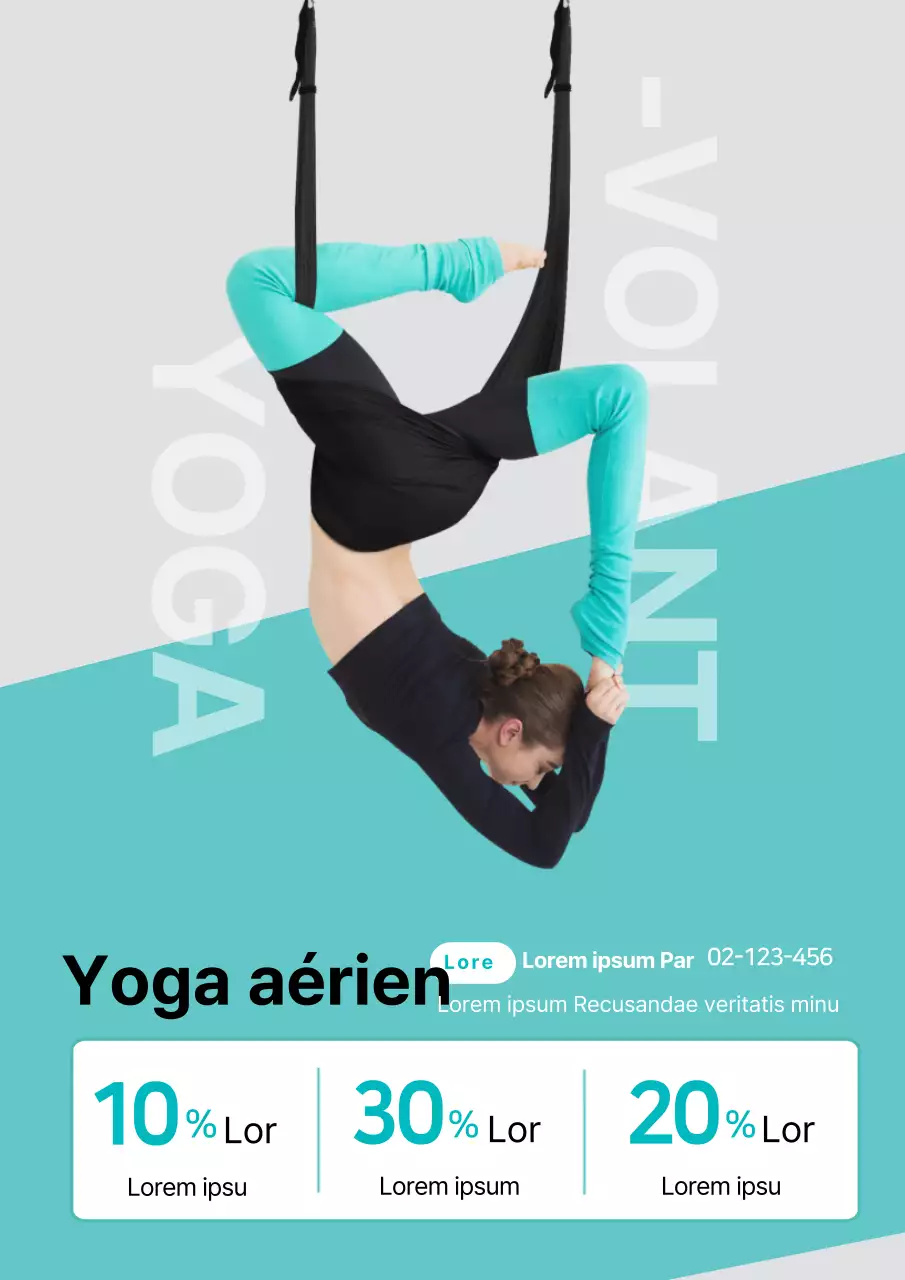 Bannière promotionnelle simple et volante de yoga à la menthe