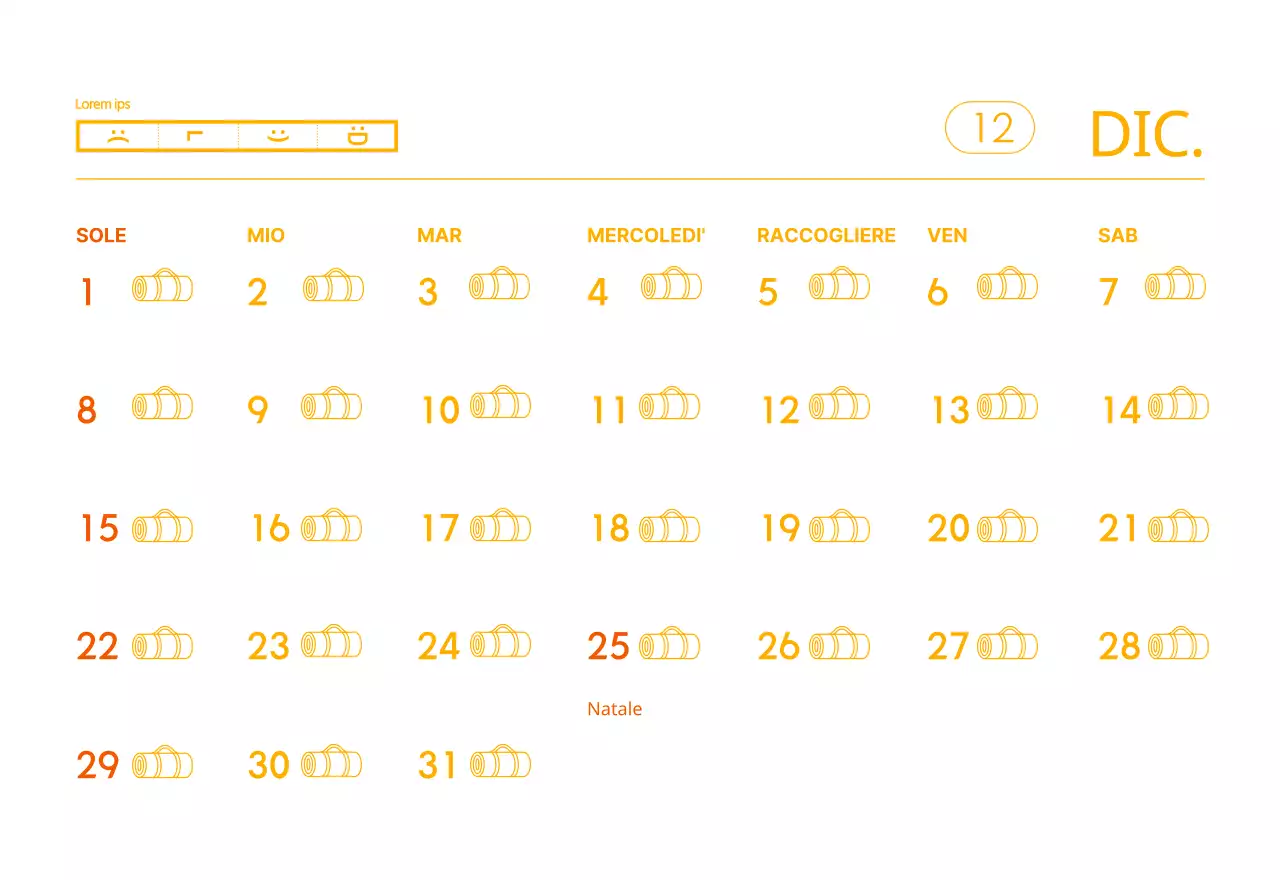 Calendari arancioni da regalare per promuovere il vostro studio di yoga